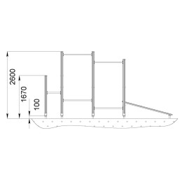 Спортивный комплекс № 1 шведская стенка, скамья, турники 